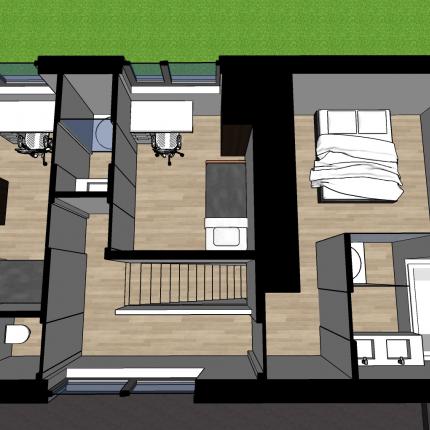 Moderne, strakke en enorm praktische nieuwbouwwoning gelegen in een nieuwe, kleine verkaveling in Asper. Deze open bebouwing word volledig uitgevoerd in crepi in combinatie met zwart aluminium schrijnwerk.  Deze nieuwe verkaveling is landelijk gelegen in Landdijk Asper (Gavere).