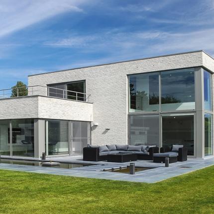 Grote glaspartijen in de achtergevel