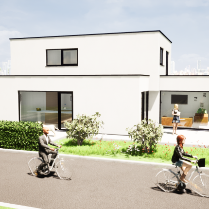 Voorontwerp strakke villa in crepi