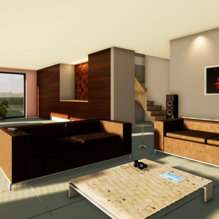 Interieur zithoek ruime, moderne villa