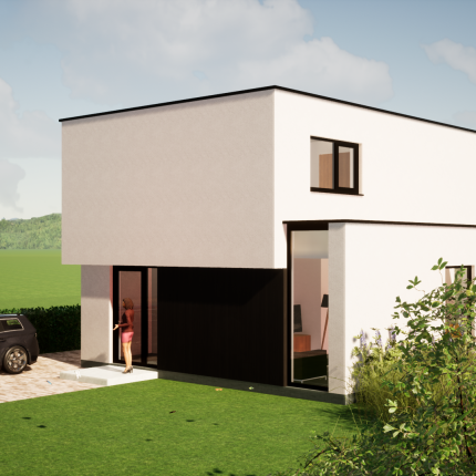 Moderne, compacte villa in witte crepi