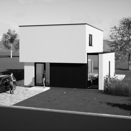 Moderne, compacte villa in witte crepi