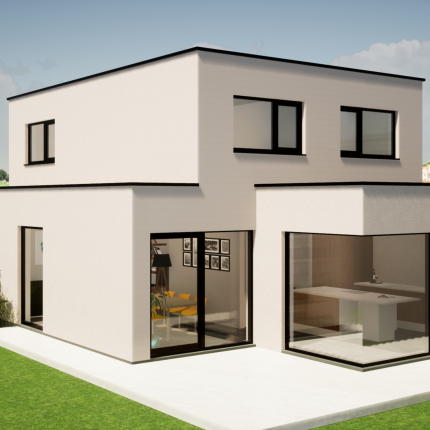 Moderne, compacte villa in witte crepi