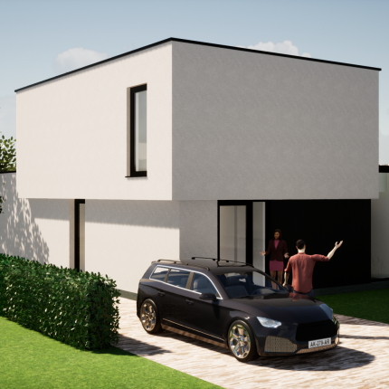 Moderne, compacte villa in witte crepi