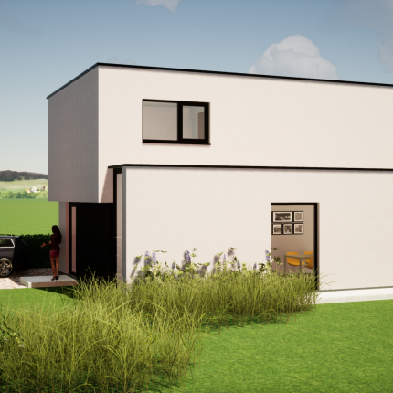 Moderne, compacte villa in witte crepi