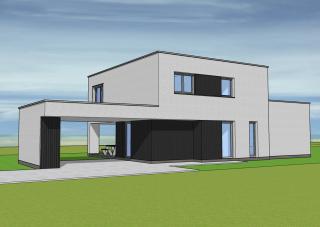 Moderne villa in crepi met carport & leuke ndeling. Moderne villa in crepi met carport & leuke indeling.