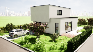 Voorontwerp strakke villa in crepi Voorontwerp strakke villa in crepi