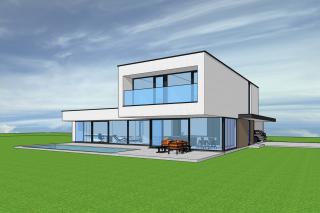 Architecturale villa met mooi volumespel Architecturale villa met mooi volumespel