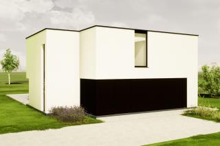 Voorbeeldplan villa in crepi gecombineerd met zwart hout en ruimtelijke beleving Voorbeeldplan villa in crepi gecombineerd met zwart hout en ruimtelijke beleving