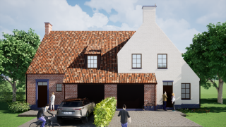 Multibat - Ontwerp voorgevel tweewoonst in landellijke stijl te Sint-Martens-leerne Multibat - Ontwerp voorgevel tweewoonst in landellijke stijl te Sint-Martens-leerne