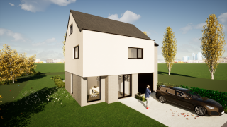 MULTIBAT Hedendaagse half-open woning met garage MULTIBAT Hedendaagse half-open woning met garage