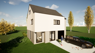 MULTIBAT Hedendaagse half-open woning met garage